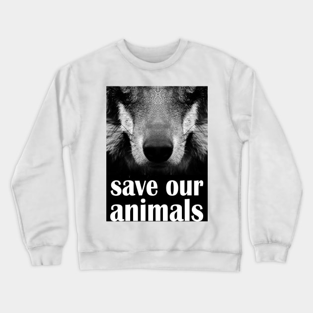 save our animals Crewneck Sweatshirt by minicrocks